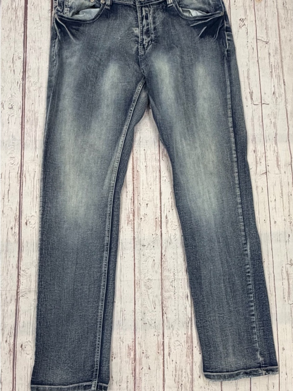 Blind Trust Mens Light Blue Denim Acid Wash Jeans Size 38 Straight Leg